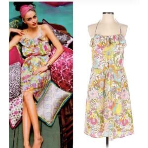 Liberty of London For Target Dress Womens Small Floral Retro Halter Milkmaid